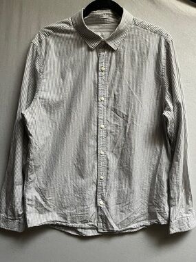 Mavi Denim Wear Long-Sleeve Vertical Stripe pearl snap Shirt Sz XL